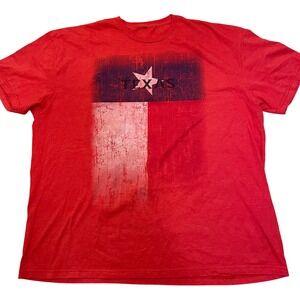Texas Flag Graphic T-Shirt Patriotic Pride USA‎ Lonestar State Red Men's Size XL